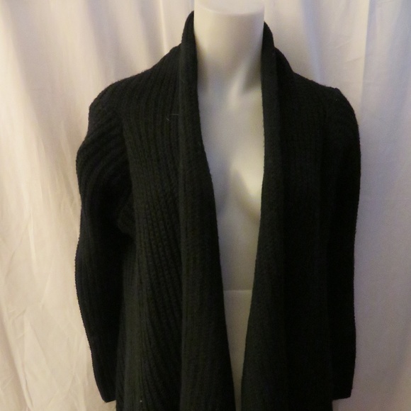 black ribbed cardigan womens
